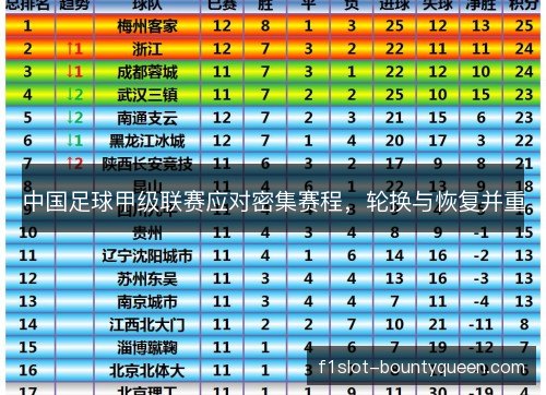 中国足球甲级联赛应对密集赛程,轮换与恢复并重 中国足球甲级联赛应对密集赛程,轮换与恢复并重